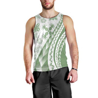 Green Hawaiian Quilt Pattern Men Tank Top Mixed Polynesian Tribal Arty LT9 - Polynesian Pride