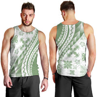 Green Hawaiian Quilt Pattern Men Tank Top Mixed Polynesian Tribal Arty LT9 - Polynesian Pride