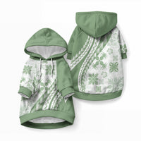 Green Hawaiian Quilt Pattern Pet Hoodie Mixed Polynesian Tribal Arty LT9 Pullover Green - Polynesian Pride