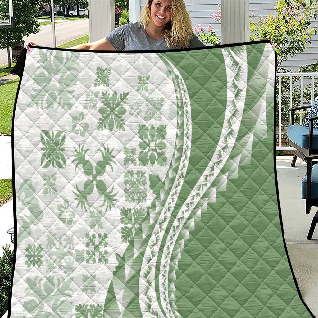 Green Hawaiian Quilt Pattern Quilt Mixed Polynesian Tribal Arty LT9 Green - Polynesian Pride