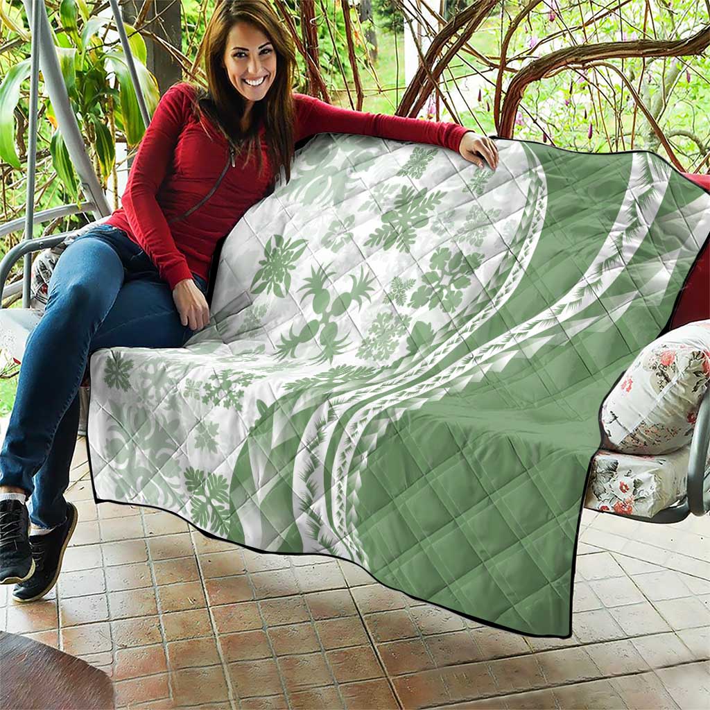 Green Hawaiian Quilt Pattern Quilt Mixed Polynesian Tribal Arty LT9 - Polynesian Pride