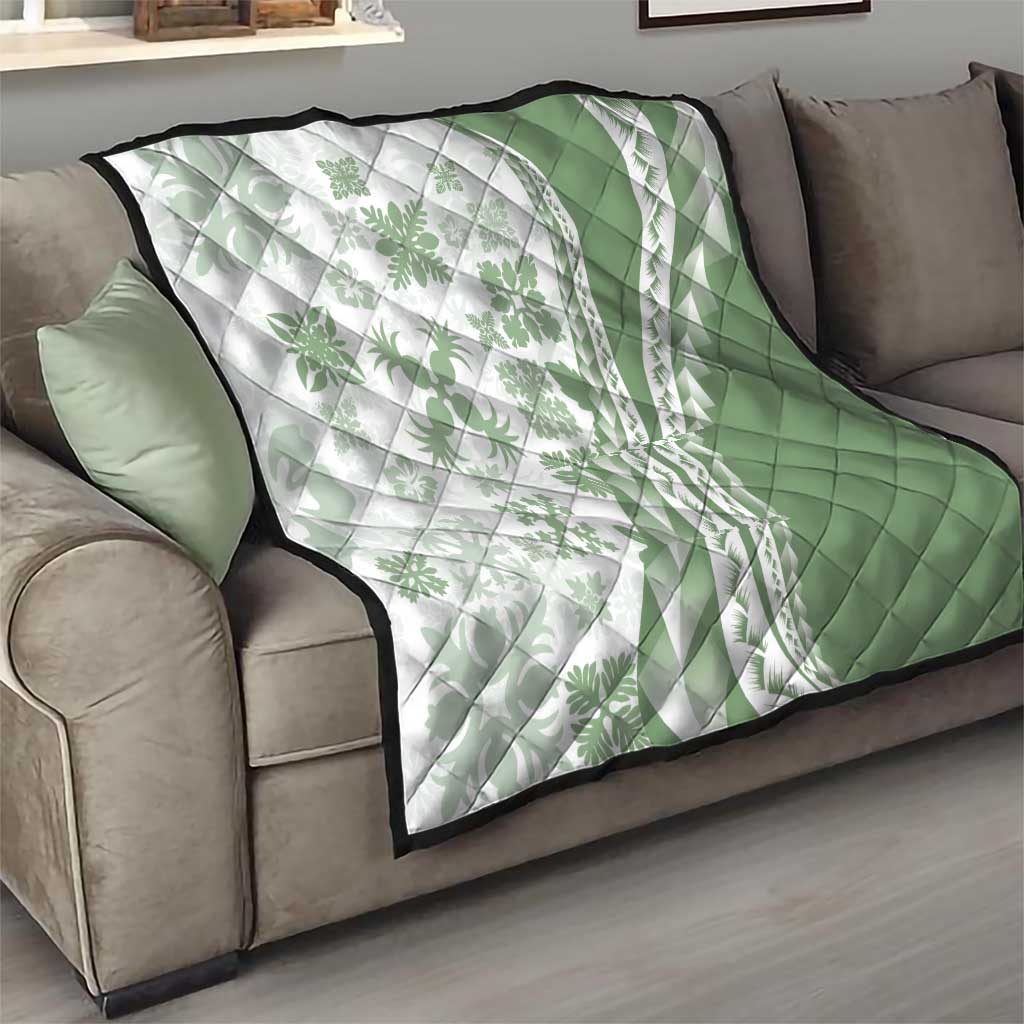 Green Hawaiian Quilt Pattern Quilt Mixed Polynesian Tribal Arty LT9 - Polynesian Pride