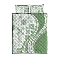 Green Hawaiian Quilt Pattern Quilt Bed Set Mixed Polynesian Tribal Arty LT9 - Polynesian Pride