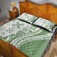 Green Hawaiian Quilt Pattern Quilt Bed Set Mixed Polynesian Tribal Arty LT9 - Polynesian Pride