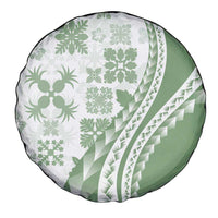 Green Hawaiian Quilt Pattern Spare Tire Cover Mixed Polynesian Tribal Arty LT9 - Polynesian Pride