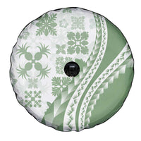 Green Hawaiian Quilt Pattern Spare Tire Cover Mixed Polynesian Tribal Arty LT9 - Polynesian Pride
