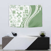 Green Hawaiian Quilt Pattern Tapestry Mixed Polynesian Tribal Arty LT9 - Polynesian Pride