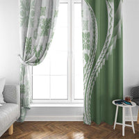 Green Hawaiian Quilt Pattern Window Curtain Mixed Polynesian Tribal Arty LT9 - Polynesian Pride