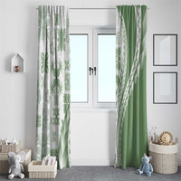 Green Hawaiian Quilt Pattern Window Curtain Mixed Polynesian Tribal Arty LT9 - Polynesian Pride