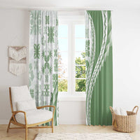 Green Hawaiian Quilt Pattern Window Curtain Mixed Polynesian Tribal Arty LT9 - Polynesian Pride
