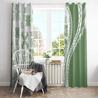 Green Hawaiian Quilt Pattern Window Curtain Mixed Polynesian Tribal Arty LT9 - Polynesian Pride