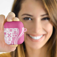 Pink Hawaiian Quilt Pattern AirPods Case Mixed Polynesian Tribal Arty LT9 Pink - Polynesian Pride