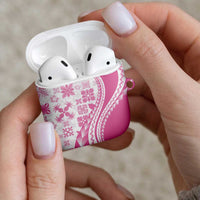 Pink Hawaiian Quilt Pattern AirPods Case Mixed Polynesian Tribal Arty LT9 - Polynesian Pride