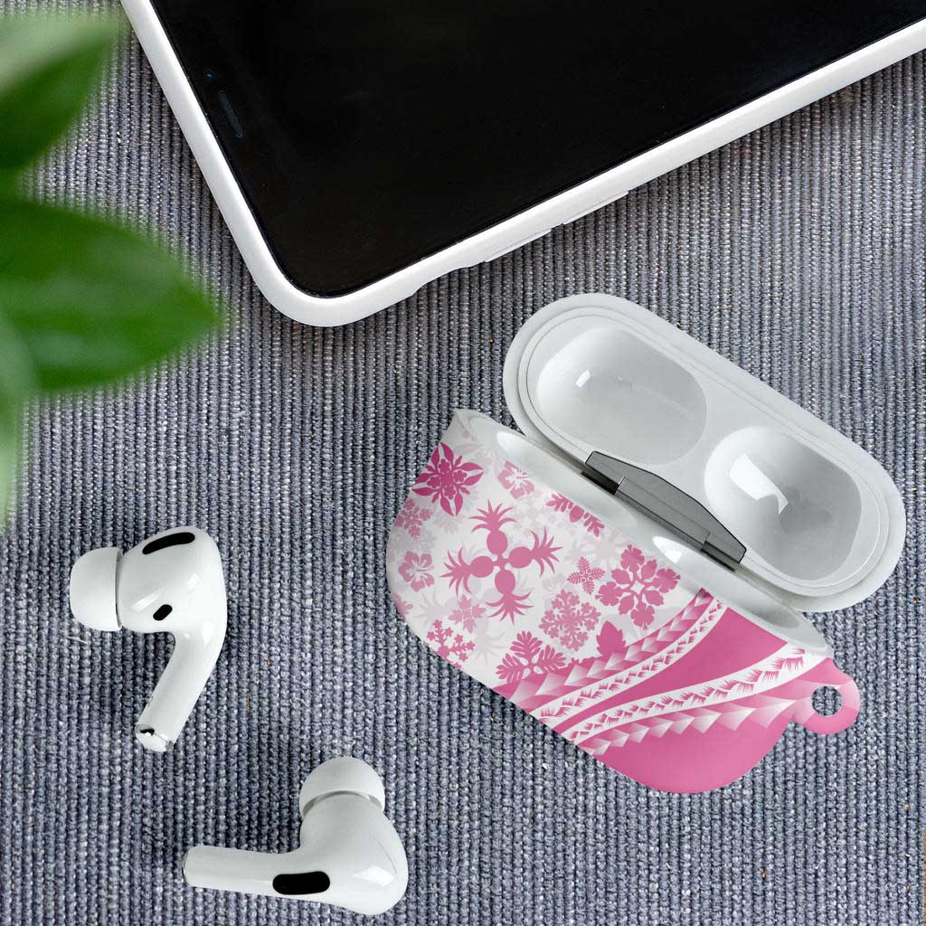 Pink Hawaiian Quilt Pattern AirPods Case Mixed Polynesian Tribal Arty LT9 - Polynesian Pride