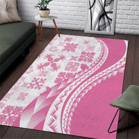 Pink Hawaiian Quilt Pattern Area Rug Mixed Polynesian Tribal Arty LT9 Pink - Polynesian Pride