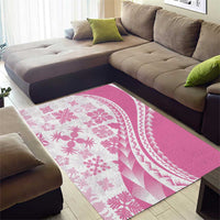 Pink Hawaiian Quilt Pattern Area Rug Mixed Polynesian Tribal Arty LT9 - Polynesian Pride