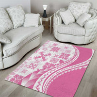Pink Hawaiian Quilt Pattern Area Rug Mixed Polynesian Tribal Arty LT9 - Polynesian Pride