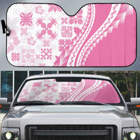 Pink Hawaiian Quilt Pattern Auto Sun Shade Mixed Polynesian Tribal Arty LT9 Pink - Polynesian Pride