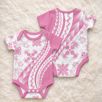 Pink Hawaiian Quilt Pattern Baby Onesie Mixed Polynesian Tribal Arty LT9 - Polynesian Pride