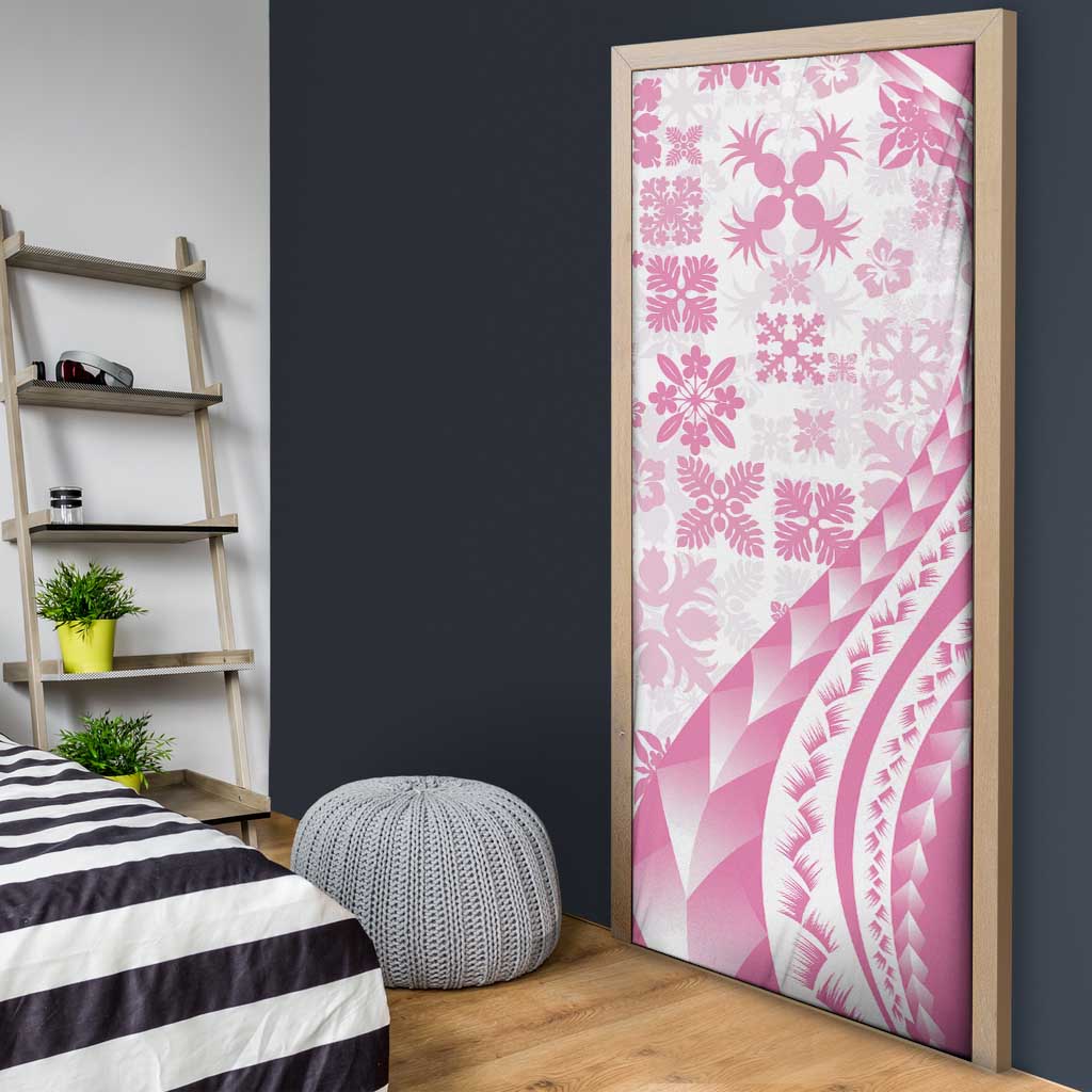 Pink Hawaiian Quilt Pattern Door Cover Mixed Polynesian Tribal Arty LT9 - Polynesian Pride