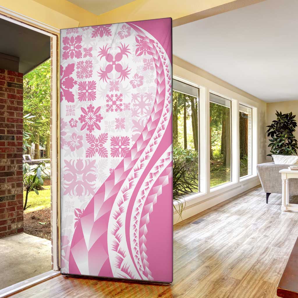 Pink Hawaiian Quilt Pattern Door Cover Mixed Polynesian Tribal Arty LT9 - Polynesian Pride