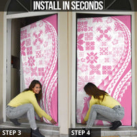 Pink Hawaiian Quilt Pattern Door Cover Mixed Polynesian Tribal Arty LT9 - Polynesian Pride