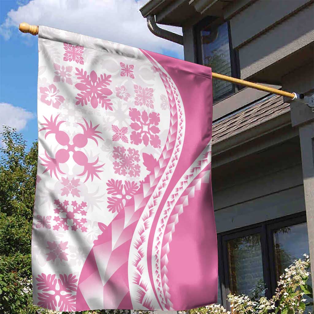 Pink Hawaiian Quilt Pattern Garden Flag Mixed Polynesian Tribal Arty LT9 - Polynesian Pride
