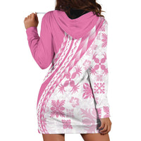 Pink Hawaiian Quilt Pattern Hoodie Dress Mixed Polynesian Tribal Arty LT9 - Polynesian Pride