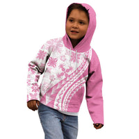 Pink Hawaiian Quilt Pattern Kid Hoodie Mixed Polynesian Tribal Arty LT9 - Polynesian Pride
