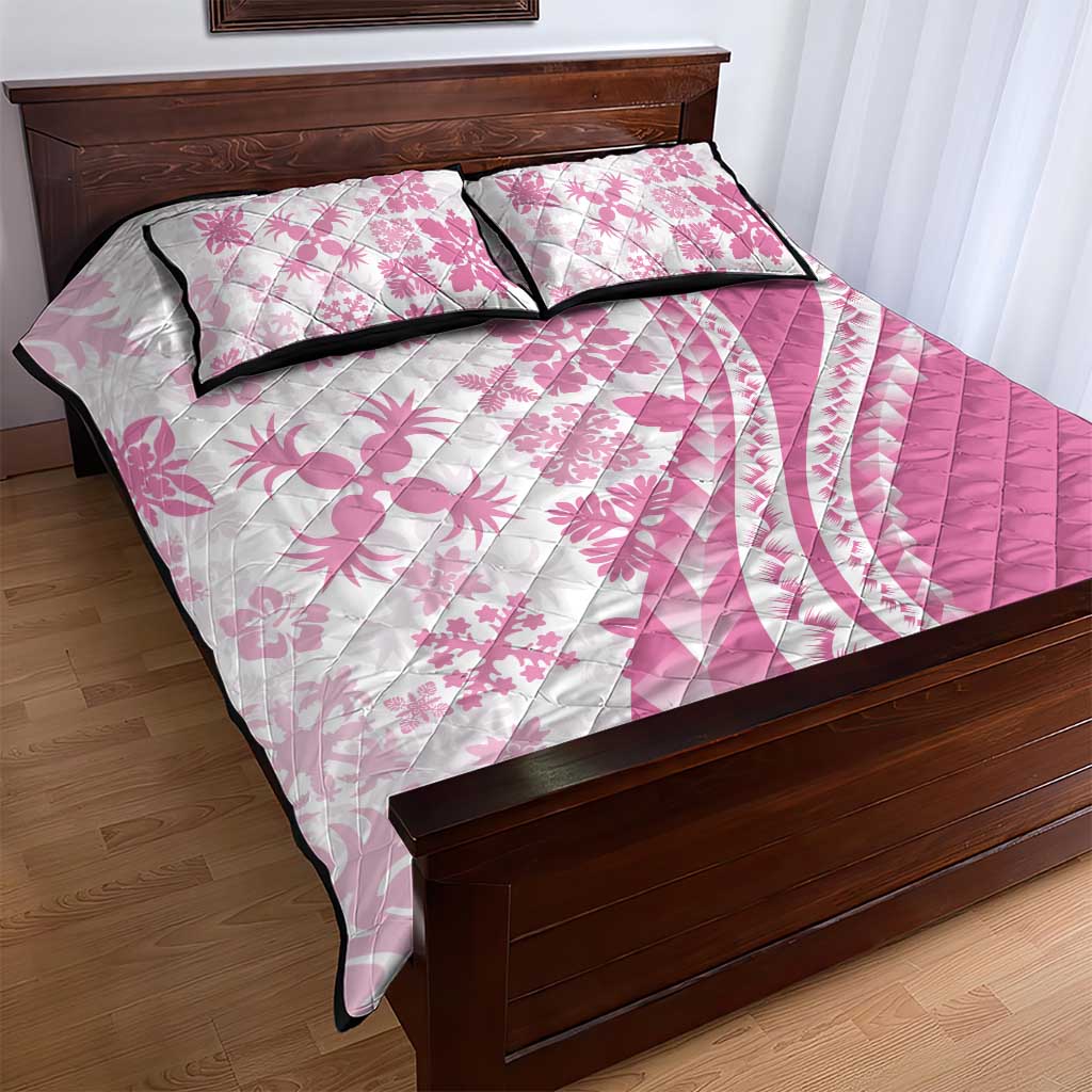 Pink Hawaiian Quilt Pattern Quilt Bed Set Mixed Polynesian Tribal Arty LT9 - Polynesian Pride