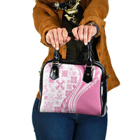 Pink Hawaiian Quilt Pattern Shoulder Handbag Mixed Polynesian Tribal Arty LT9 One Size Pink - Polynesian Pride