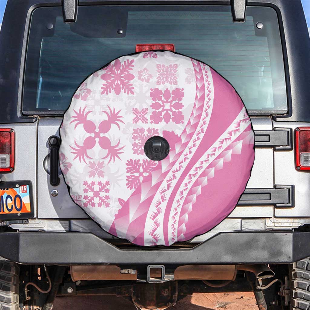 Pink Hawaiian Quilt Pattern Spare Tire Cover Mixed Polynesian Tribal Arty LT9 Pink - Polynesian Pride