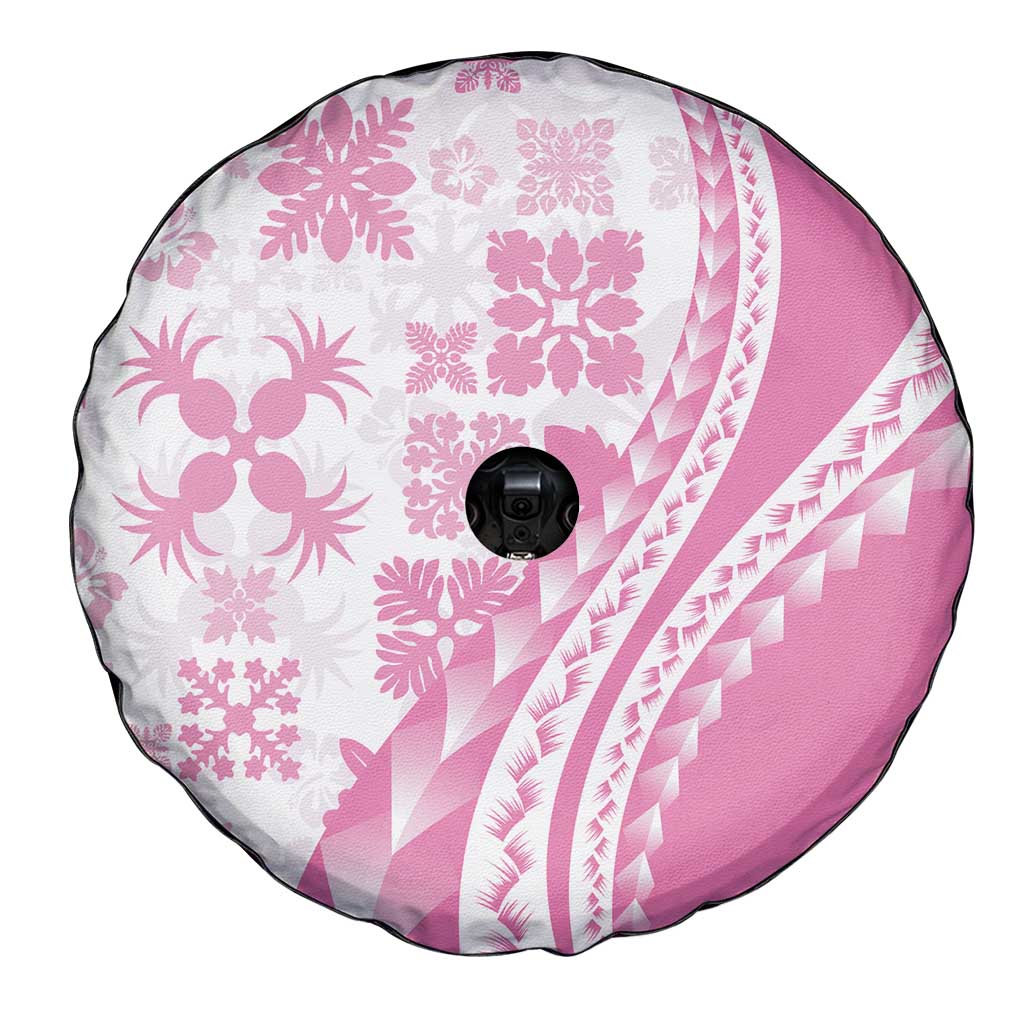 Pink Hawaiian Quilt Pattern Spare Tire Cover Mixed Polynesian Tribal Arty LT9 - Polynesian Pride