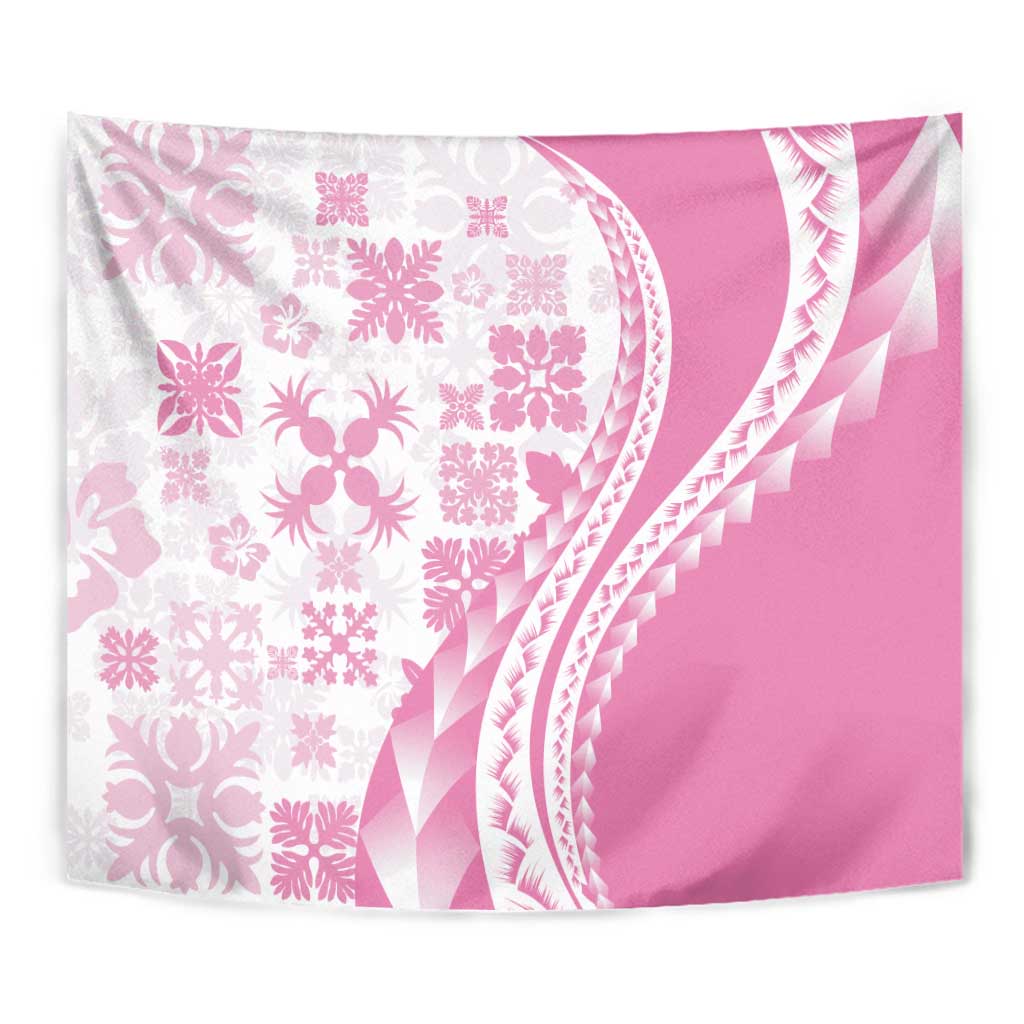 Pink Hawaiian Quilt Pattern Tapestry Mixed Polynesian Tribal Arty LT9 - Polynesian Pride