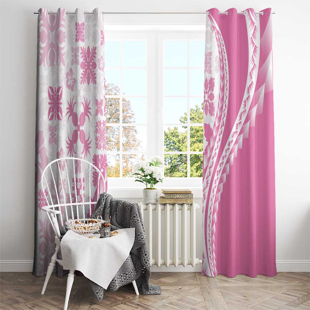 Pink Hawaiian Quilt Pattern Window Curtain Mixed Polynesian Tribal Arty LT9 - Polynesian Pride