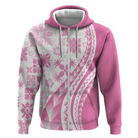 Pink Hawaiian Quilt Pattern Zip Hoodie Mixed Polynesian Tribal Arty LT9 Zip Hoodie Pink - Polynesian Pride