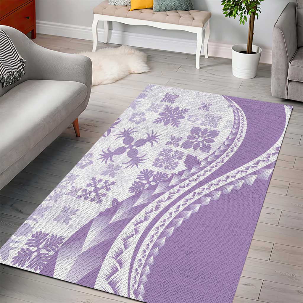 Purple Hawaiian Quilt Pattern Area Rug Mixed Polynesian Tribal Arty LT9 - Polynesian Pride
