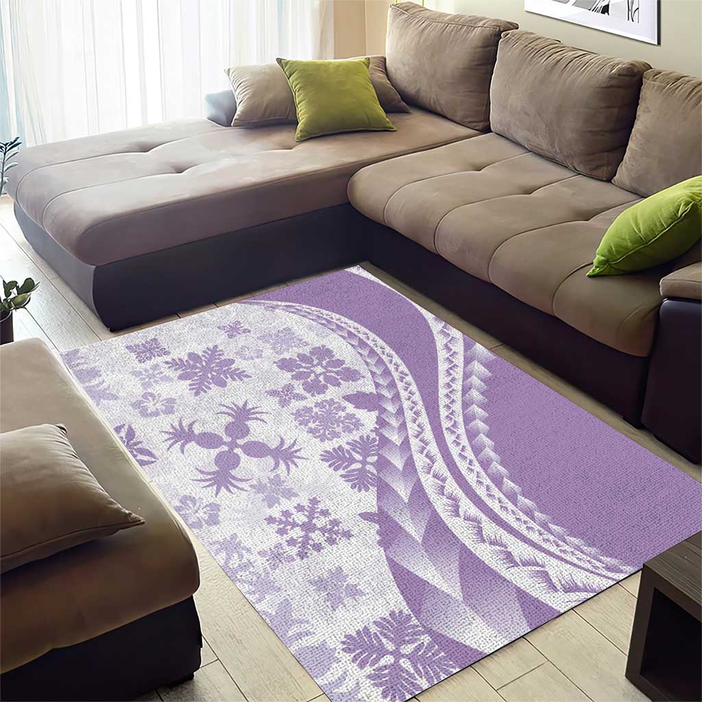 Purple Hawaiian Quilt Pattern Area Rug Mixed Polynesian Tribal Arty LT9 - Polynesian Pride