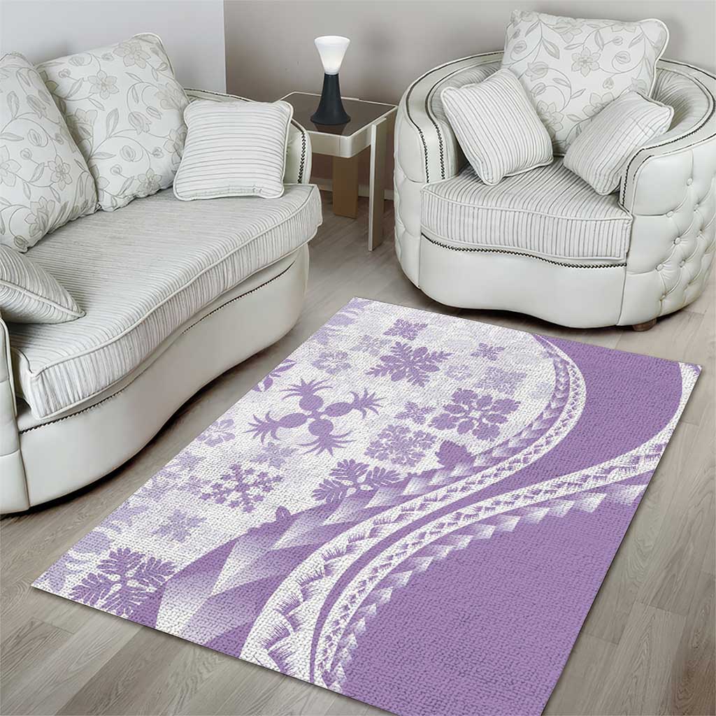 Purple Hawaiian Quilt Pattern Area Rug Mixed Polynesian Tribal Arty LT9 - Polynesian Pride