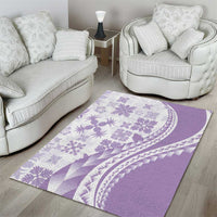 Purple Hawaiian Quilt Pattern Area Rug Mixed Polynesian Tribal Arty LT9 - Polynesian Pride