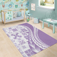 Purple Hawaiian Quilt Pattern Area Rug Mixed Polynesian Tribal Arty LT9 - Polynesian Pride