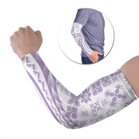 Purple Hawaiian Quilt Pattern Arm Sleeves Mixed Polynesian Tribal Arty LT9 Set of 2 Purple - Polynesian Pride