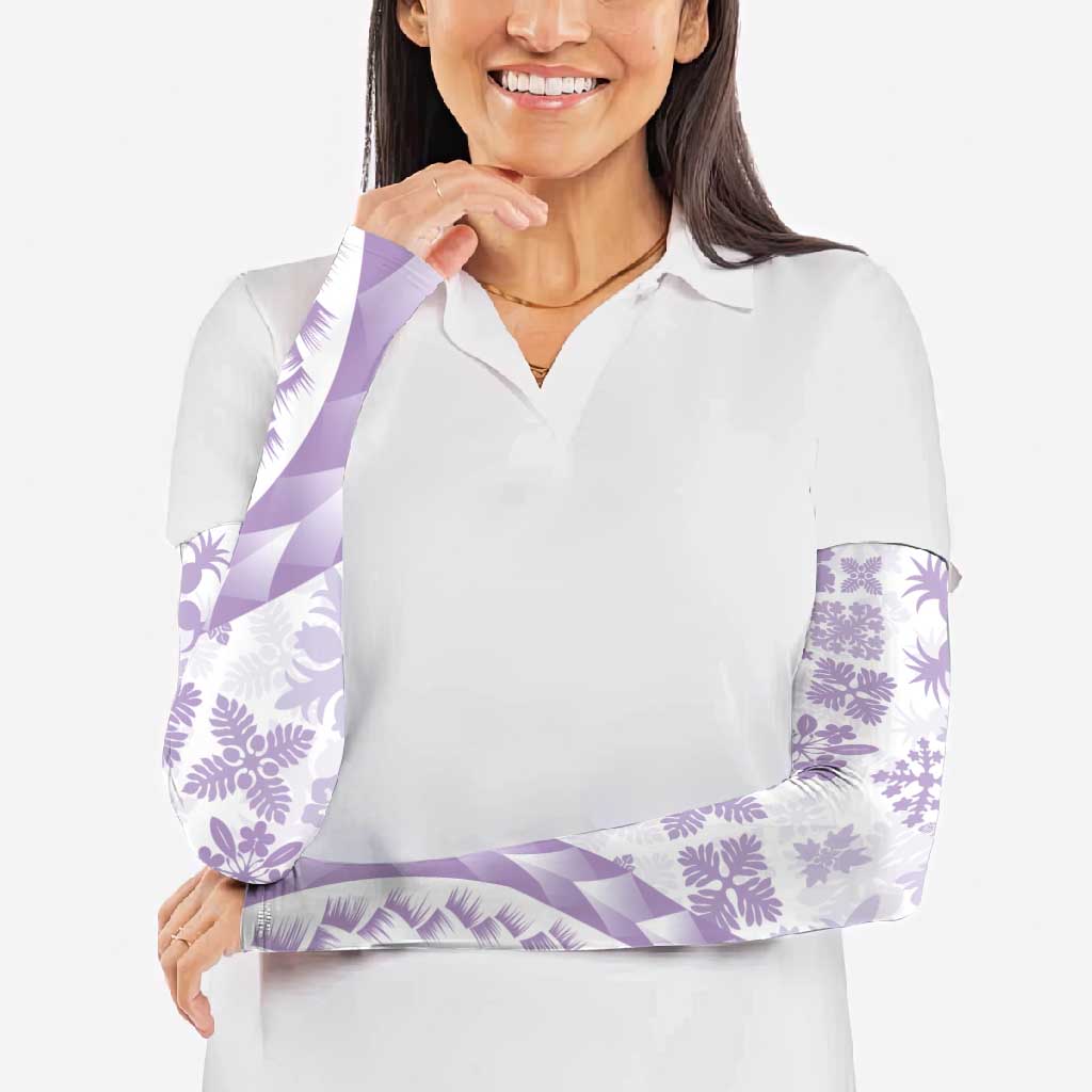 Purple Hawaiian Quilt Pattern Arm Sleeves Mixed Polynesian Tribal Arty LT9 - Polynesian Pride