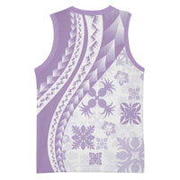 Purple Hawaiian Quilt Pattern Basketball Jersey Mixed Polynesian Tribal Arty LT9 - Polynesian Pride