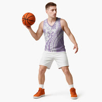 Purple Hawaiian Quilt Pattern Basketball Jersey Mixed Polynesian Tribal Arty LT9 - Polynesian Pride
