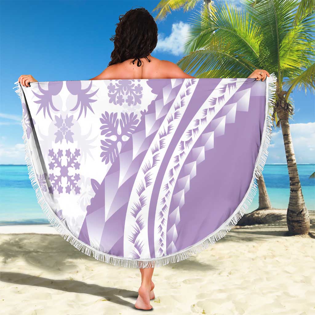 Purple Hawaiian Quilt Pattern Beach Blanket Mixed Polynesian Tribal Arty LT9 - Polynesian Pride