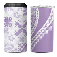 Purple Hawaiian Quilt Pattern 4 in 1 Can Cooler Tumbler Mixed Polynesian Tribal Arty LT9 One Size: 16 oz Purple - Polynesian Pride