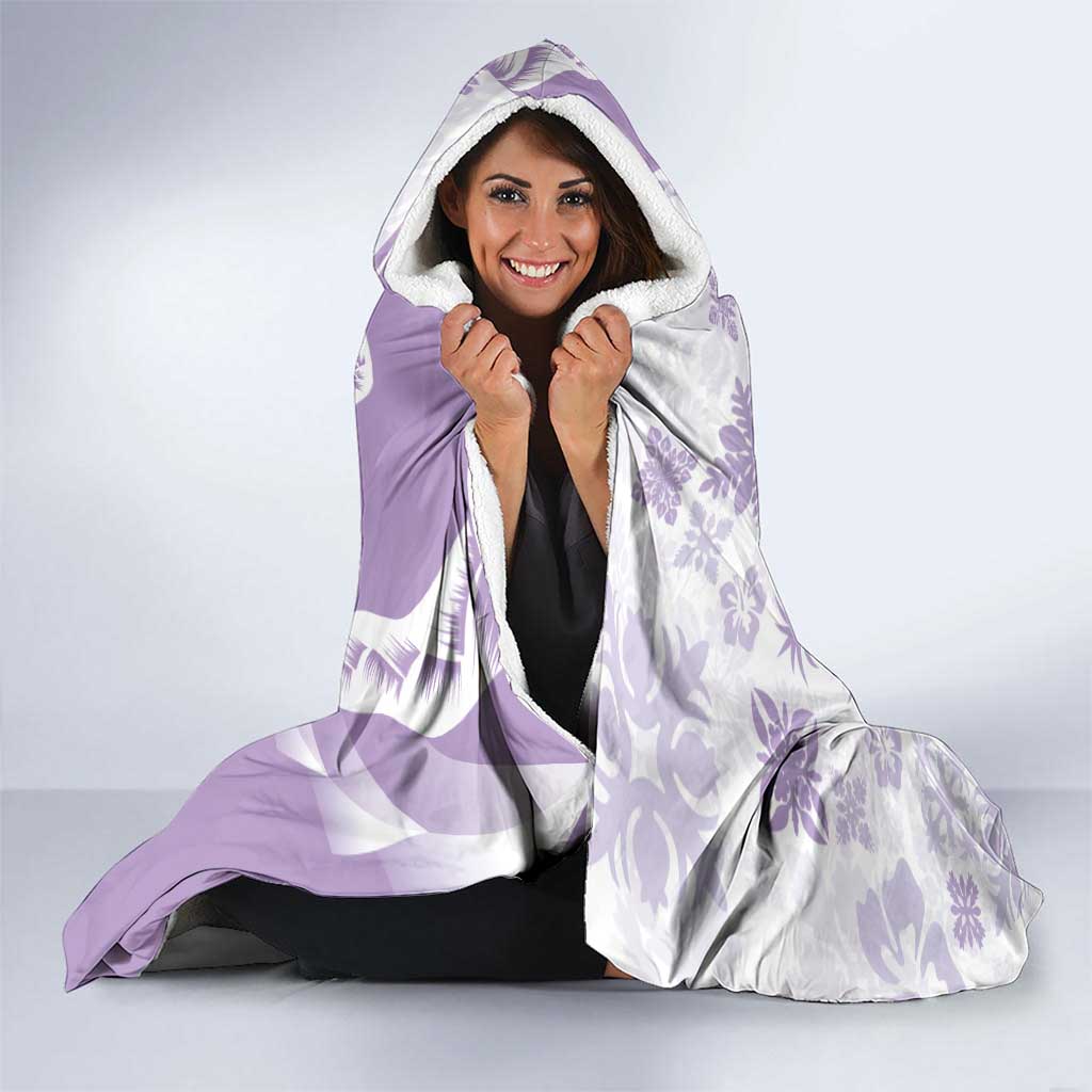 Purple Hawaiian Quilt Pattern Hooded Blanket Mixed Polynesian Tribal Arty LT9 - Polynesian Pride
