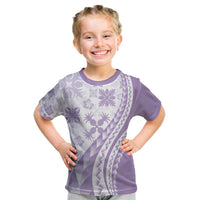 Purple Hawaiian Quilt Pattern Kid T Shirt Mixed Polynesian Tribal Arty LT9 Purple - Polynesian Pride