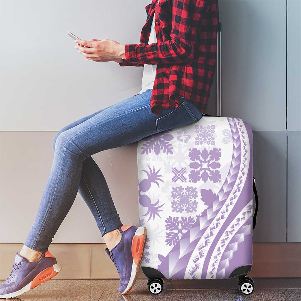 Purple Hawaiian Quilt Pattern Luggage Cover Mixed Polynesian Tribal Arty LT9 - Polynesian Pride